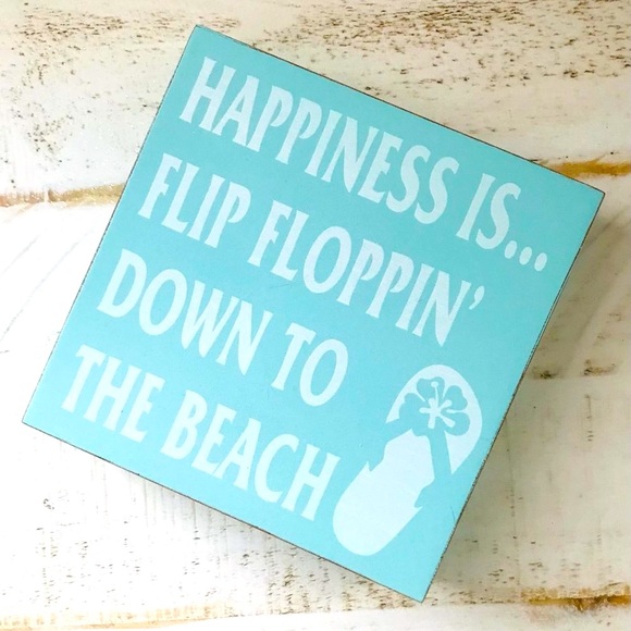 FLIP FLOP BEACH TRIO OF WALL/TABLETOP WOOD PLAQUES - Picture 4 of 5